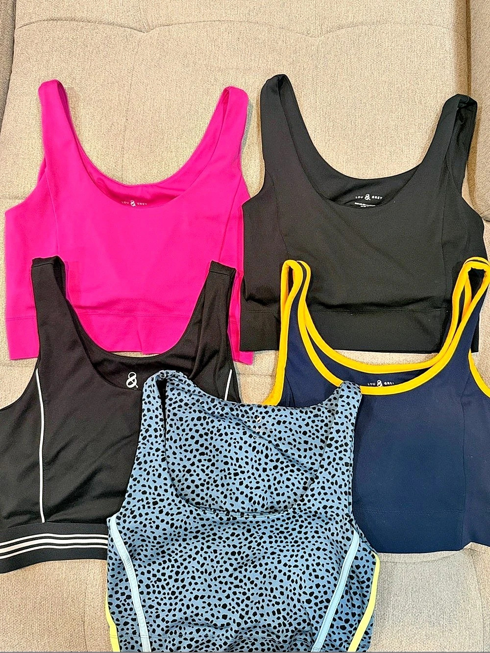Lou & Gray by Loft. Bundle of 5 Athletic Tank Tops with built in sports bra.